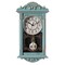 Vintage Plastic Pendulum Wall Clock 9" Silent Wood Look For Living Room Kitchen